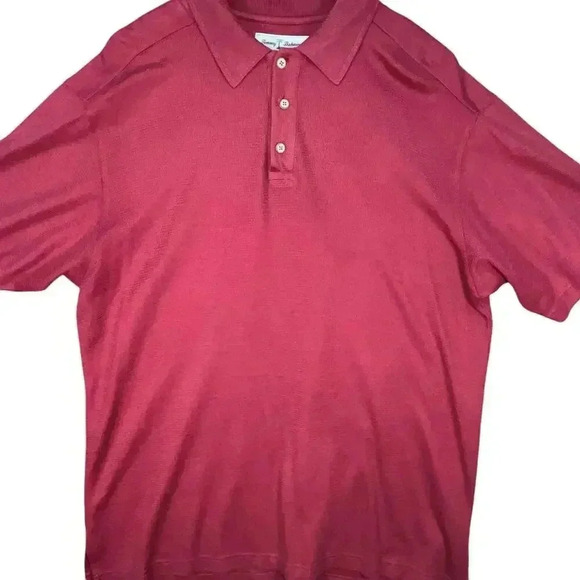 Tommy Bahama Men’s Red Casual Silk Cotton Blend Polo Shirt Medium - Picture 2 of 5